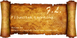 Filusztek Leontina névjegykártya